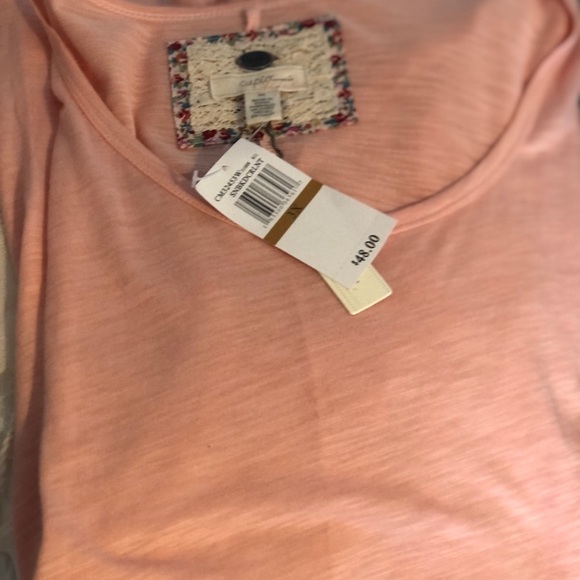 Cupio Woman blush T Shirt Peach Color Ruffle Hem 3X. NWT $48 - Picture 2 of 11